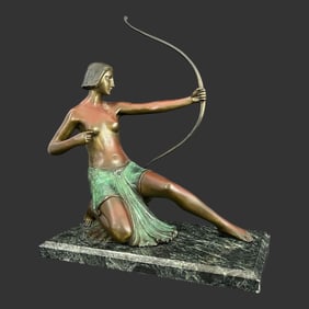 D.H. Chiparus 'After The Shot' Bronze Sculpture