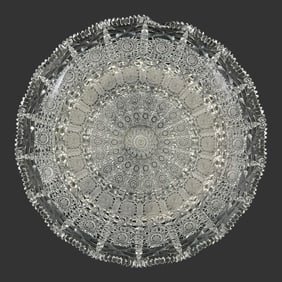 Bohemian Czech Master Cut Crystal Tray Dish