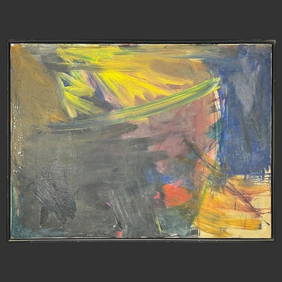 Framed Modern Abstract Oil Painting On Canvas (1 of 6)