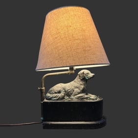 Resting English Settler Dog Lamp