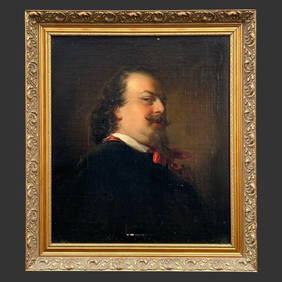 Framed Male Portrait Oil Painting on Wood (1 of 5)