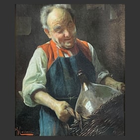 Pompeo Massani (Italy, 1850-1920) Oil Painting