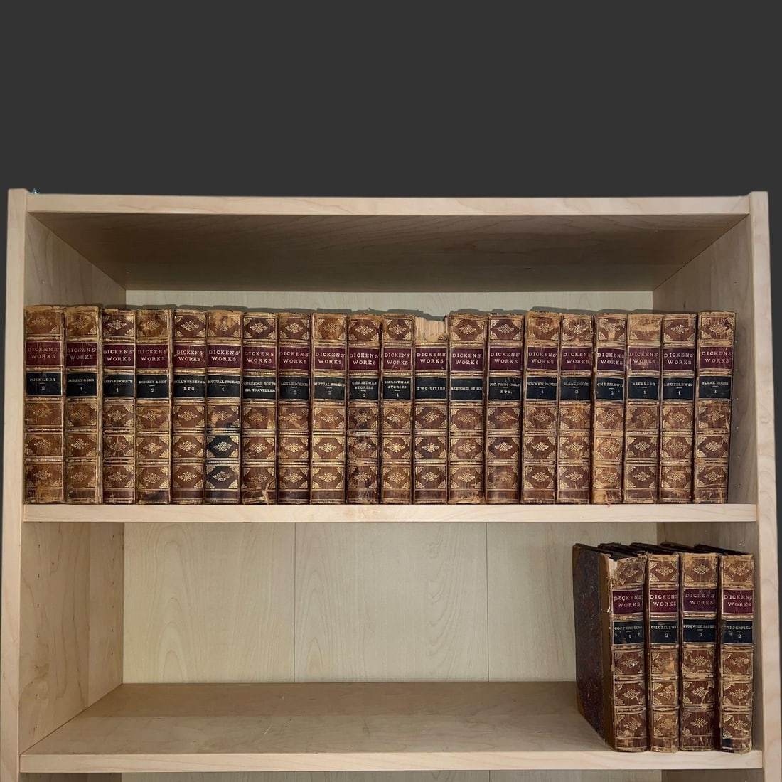 Lot of 24 Dickens' Works Leather Bound Hardcover Books (1 of 6)