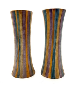 Pair Elbee Italy Mid Century Modern Ceramic Vases