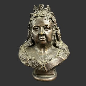 Mappin Brothers Bronze Bust of Queen Victoria 1901