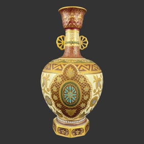 Antique Royal Crown Derby Picotee Porcelain Vase
