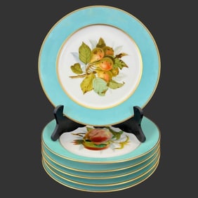 6 Ed Honore a Paris French Porcelain Fruit Plates