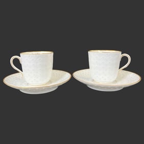 Pair of Royal Copenhagen Porcelain Cup & Saucers