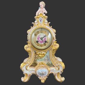 JE. Caldwell French Vion & Baury Porcelain Clock