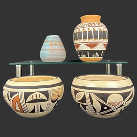 Lot of 4 Southwestern Native Pottery Vase & Bowl