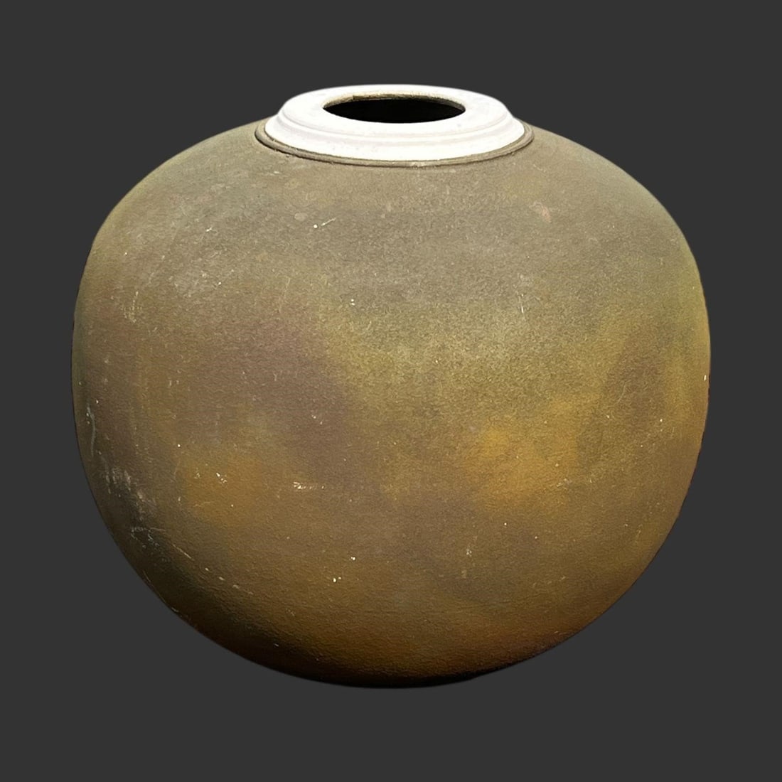 Small Sphere Traditional Raku Ceramic Vase 1942 (1 of 7)