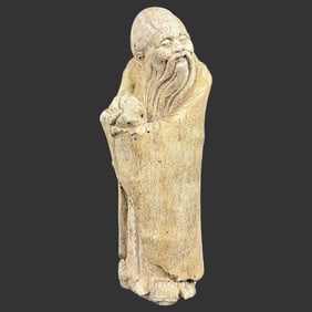 Chinese Wise Man Stoneware Sculpture