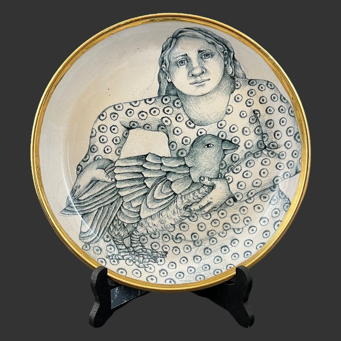 Mary Lou Higgins (USA, 1926-2012) Ceramic Plate (1 of 6)