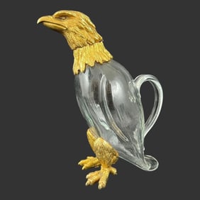 Glass Figural Eagle Bird of Prey Claret Jug