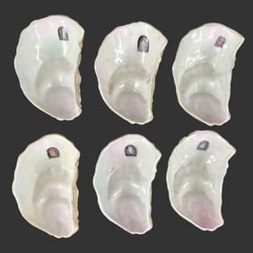 Lot of 6 Figural Porcelain Oyster Dishes