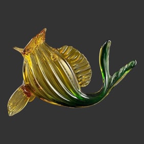 Murano Art Glass Ombre Figural Fish Sculpture