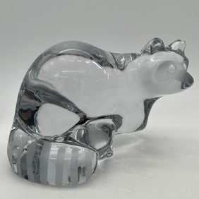 Daum Nancy France Glass Raccoon Figurine