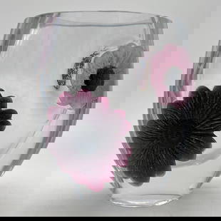 Daum Nancy France Art Glass Coppelia Vase: Daum Nancy France Art Glass Coppelia Vase. Signed 'Nancy France.' Floral design. Approx. Dimensions (in): 6.5 x 5 x 3.25. Buyer pays shipping cost. We provide in-house shipping for most of the items.