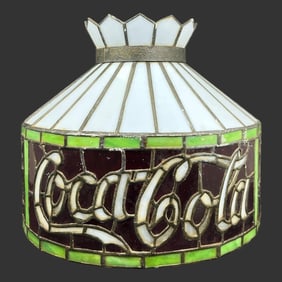 Vintage Stained Glass Coca-Cola Lamp Shade