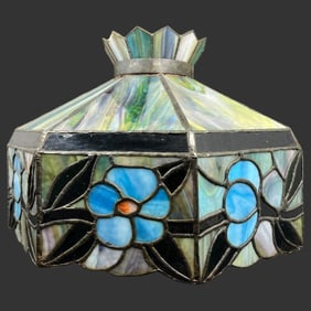Vintage Large Stained Glass Lamp Shade