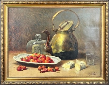 Leon Huber (French, 19thC) Oil Painting on Canvas