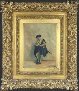 Antique Oil Painting Male Portrait on Canvas: Antique Oil Painting Male Portrait on Canvas . Illegibly signed. This painting depicts a man pondering his thoughts. Approx. Frame Dimensions (in): 22.25 x 19 x 2.75. Approx. Painting Dimensions (in):
