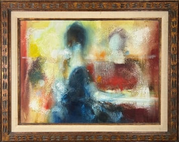 Framed Abstract Oil Painting On Canvas