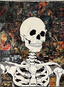 Mixed Media DC Superheros Skeleton Street-Art