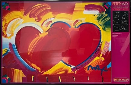 Peter Max (B. 1937). 'Two Heart As One'
