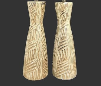 Pair of Mid-Century Modern Pottery Lamps
