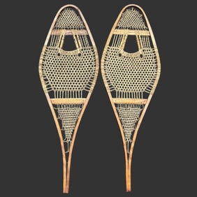 Antique Native American Pair of Woven Snowshoes