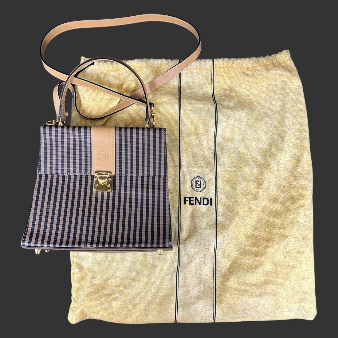 Fendi Pequin Top Handle Purse Bag (1 of 11)