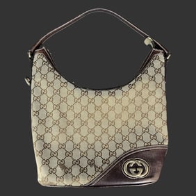 Gucci GG Canvas Britt Hobo Shoulder Bag Handbag