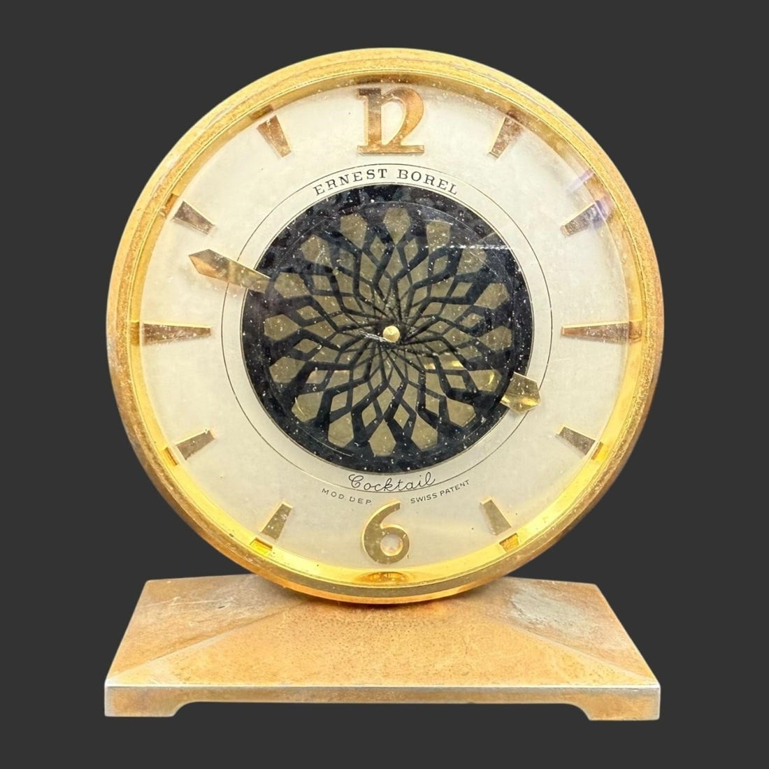 Ernest Borel Swiss Cocktail Desk Clock (1 of 9)