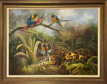 Landscape Jungle Animals Giclee Painting Canvas