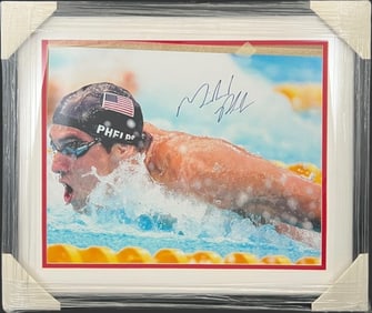 Signed Michael Phelps Olympic Swimmer Photograph