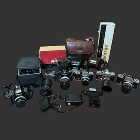 Large Lot of Film Cameras & Lenses