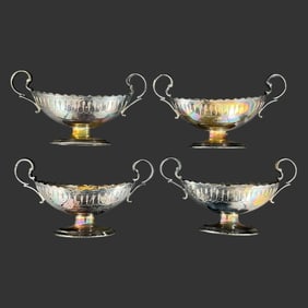 Lot of 4 Antique Master 800 Silver Salt Cellars