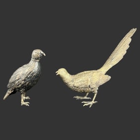 Dutch Sterling Silver Figural Birds Sculptures