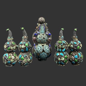 Lot of 3 Chinese Sterling Silver Snuff Bottles