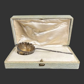 Antique French Sterling Silver Sugar Sifter in Original Case