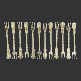 12 Gorham Whiting Sterling Louis XV Cocktail Forks