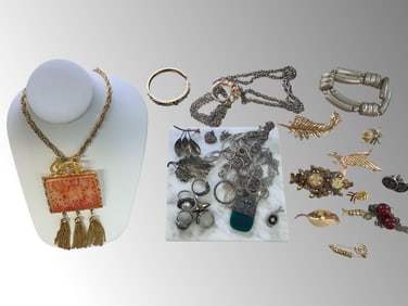 Sterling Silver Gemstone Costume Jewelry Lot
