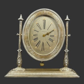 Reed & Barton Waltham Sterling Desk Tilt Clock