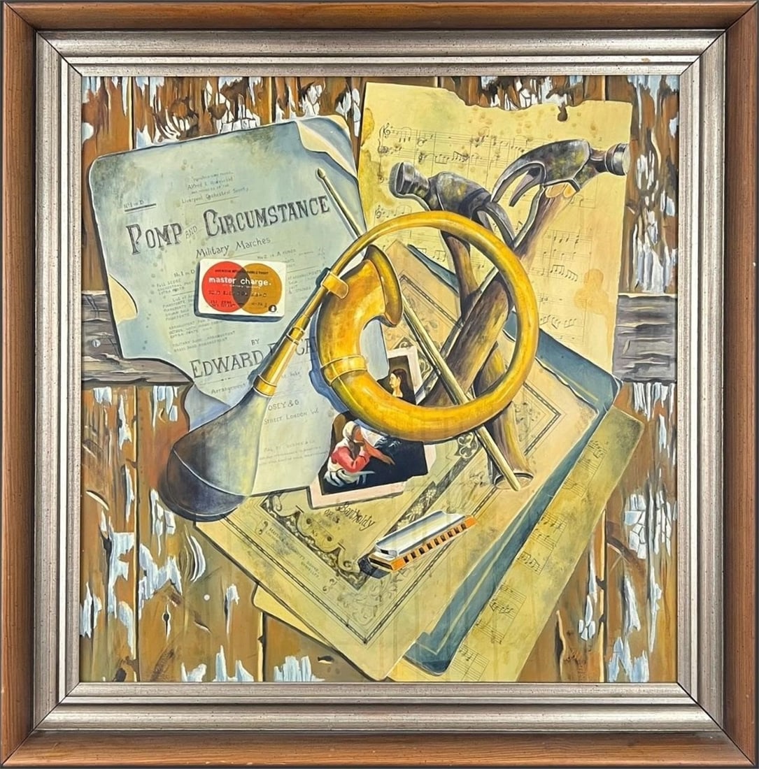 John Schadt (American ) Trompe De L'oeil Painting (1 of 8)