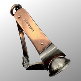 Antique 9K Rose Gold Cigar Cutter Pendant