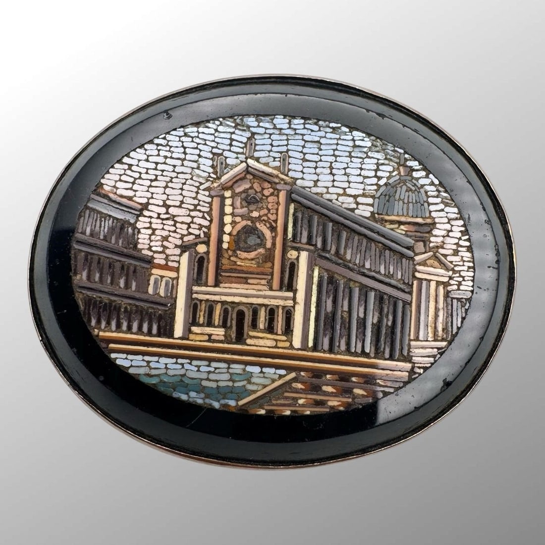 Antique 14 Karat Yellow Gold Micro-Mosaic Brooch (1 of 5)