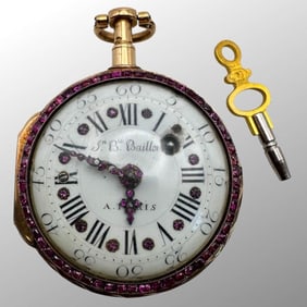 French 18th Century 18K Gold Baillon Pocket Watch