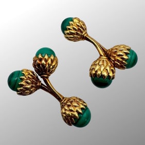 Tiffany & Co Schlumberger 18K Gold Acorn Cufflinks