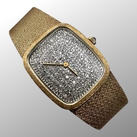 Vintage Lucien Piccard 14K Gold Diamond Watch